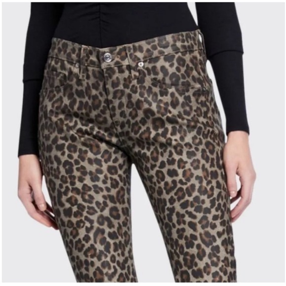 Veronica Beard Brooke Skinny Mid Rise Jeans Coated Leopard Sz 26 2 - Picture 4 of 15